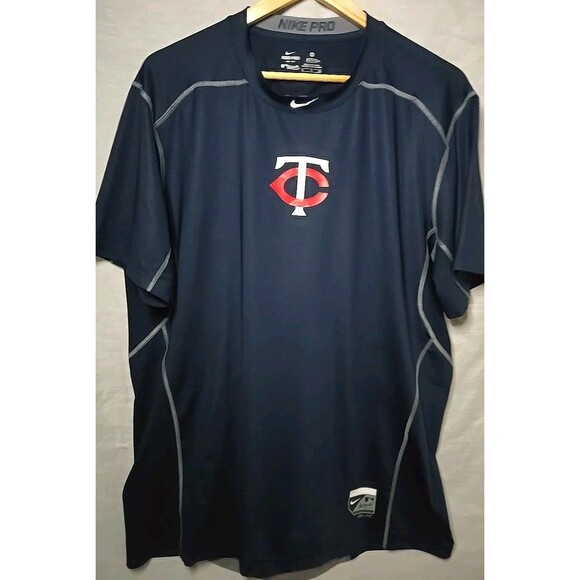 Minnesota Twins Authentic Nike Pro Fitted Dri-Fit T-Shirt, Sz XL, Blue - Picture 1 of 10